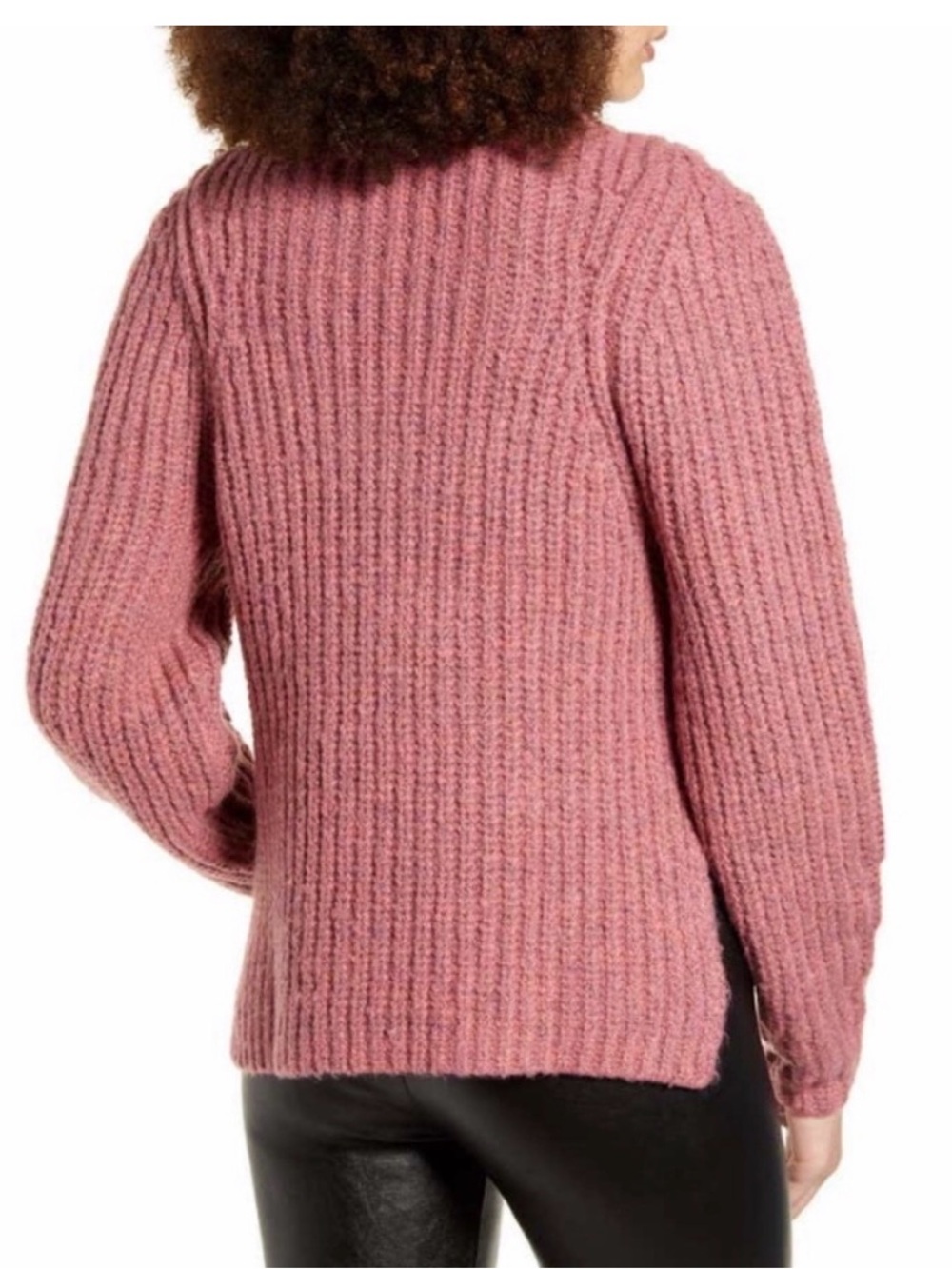 Leith Chunky Mock Sweater Raspberry Size Small - Picture 2 of 7